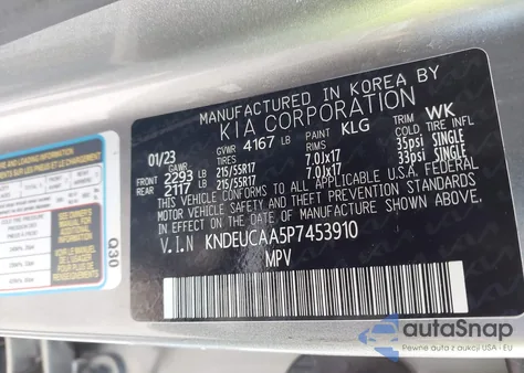 2023 Kia Seltos S из США, поврежденный, VIN KNDEUCAA5P7453910